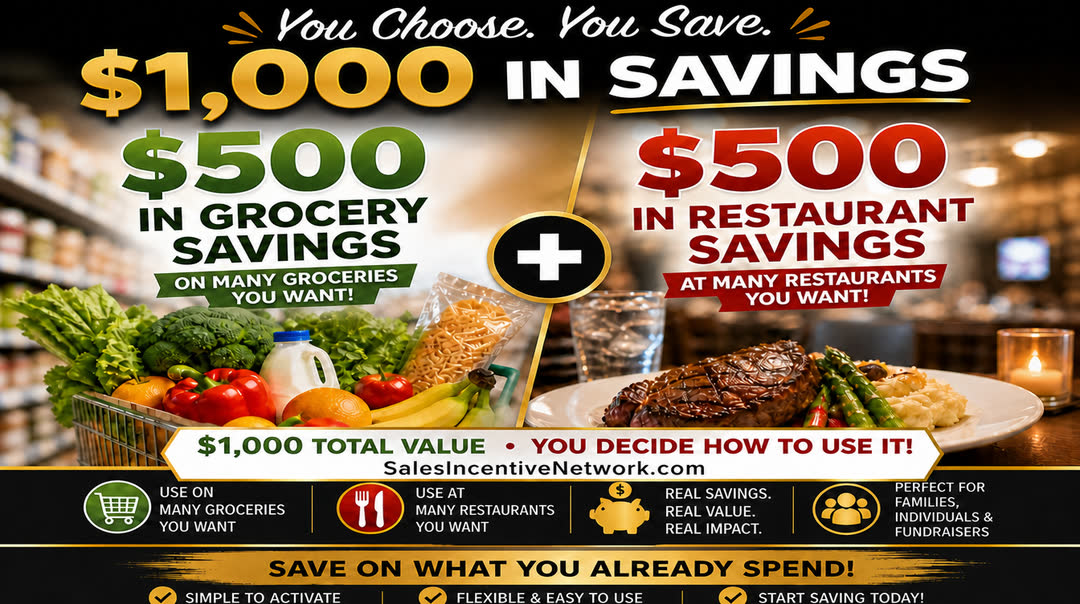 Grocery and restaurant savings certificate
